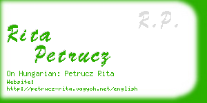 rita petrucz business card